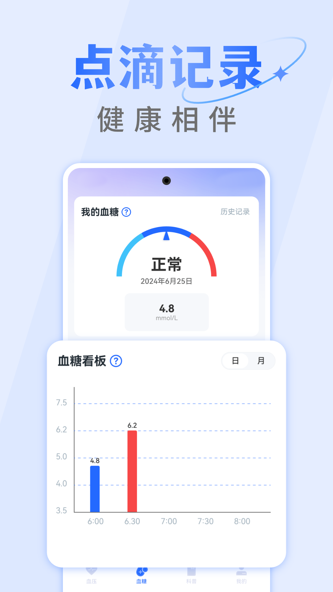 手机血压血糖仪截图